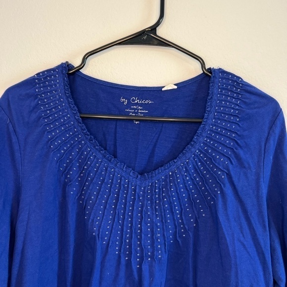 CHICOS Women’s Royal Blue Top Size 3 - Picture 2 of 8